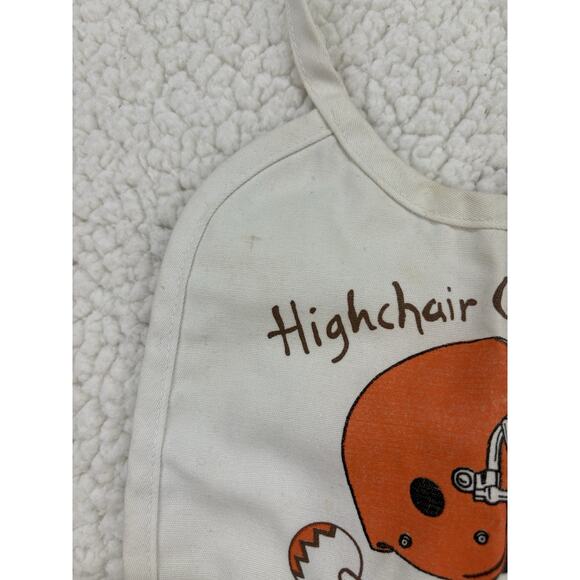 Vintage 80s 90s Cleveland Browns Baby Bib Marilyn Meade Highchair Quarterback - Picture 2 of 7